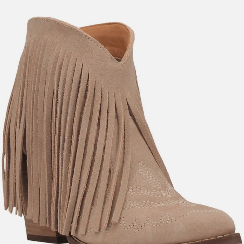 Dingo Tan Fringed Ankle Booties
